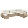 vidaXL 8-delige Loungeset met kussens poly rattan beige