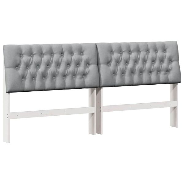 vidaXL Gestoffeerd hoofdbord Lichtgrijs 200 cm Massief grenenhout