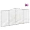 vidaXL Schanskorven 3 st gewelfd 400x30x180/200 cm ijzer