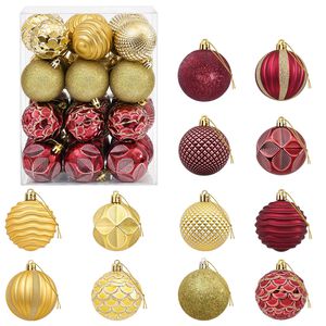 vidaXL Kerstballen set 36 st Goud en wijnrood 6 cm Polystyreen