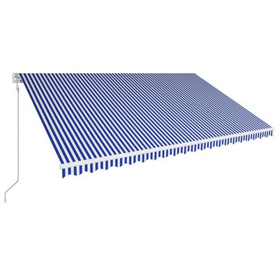 vidaXL Luifel automatisch uittrekbaar 500x300 cm blauw en wit