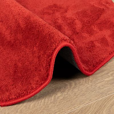 vidaXL Vloerkleed OVIEDO laagpolig Ø 120 cm rood