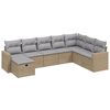 vidaXL 8-delige Loungeset met kussens poly rattan gemengd beige