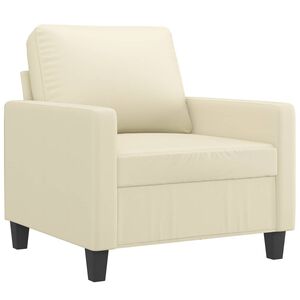 vidaXL Fauteuil 60 cm kunstleer cr&egrave;mekleurig
