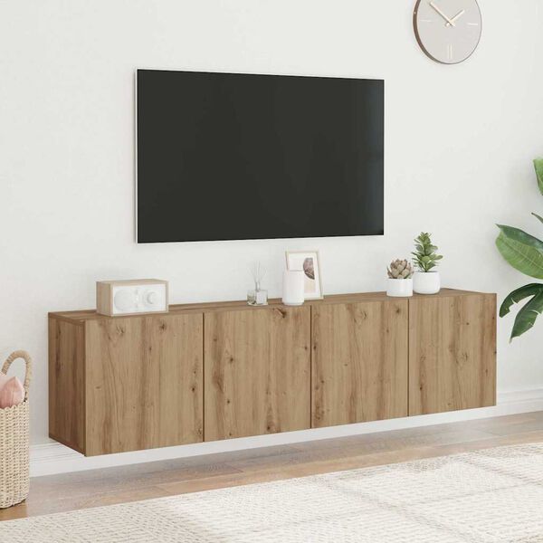 vidaXL Tv-meubels 2 st wandgemonteerd 80x30x41cm artisanaal eikenkleur