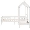 vidaXL Kinderbed met huisje en bankje massief grenenhout wit 90x200 cm