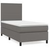 vidaXL Boxspring met matras kunstleer grijs 100x200 cm