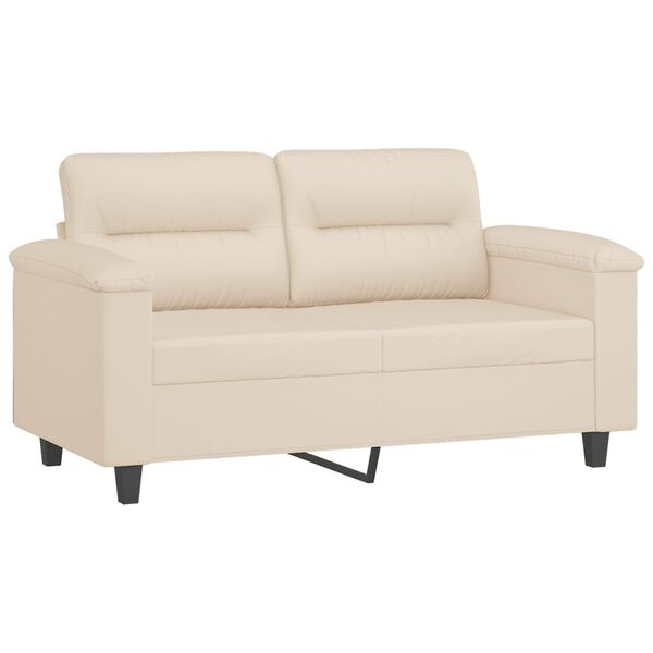 vidaXL 3-delige Loungeset met kussens microvezelstof beige