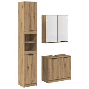 vidaXL Badkamerkastenset 3 st Artisan Eiken 32 x 34 x 188,5 cm