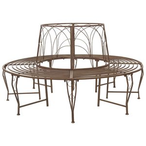 vidaXL Boom bank 8-Aantal zitplaatsen &Oslash; 160 x 89 cm Staal Antiek Bruin