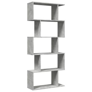 vidaXL Kamerscherm / boekenkast 5-laags 70x24x161 cm hout betongrijs