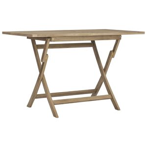 vidaXL Tuintafel inklapbaar 120x70x75 cm massief teakhout grijs