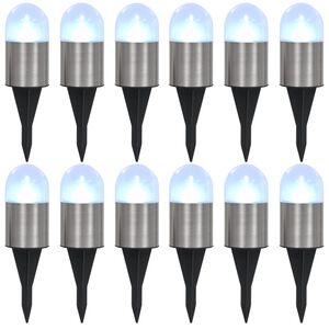 vidaXL Grondlampen 12 st solar LED wit