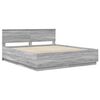 vidaXL Bedframe met hoofdeinde Grijs Sonoma 200 x 200 cm Bewerkt hout