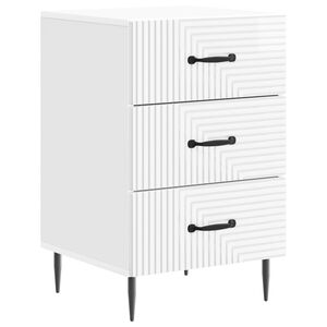 vidaXL Nachtkastje Hoogglans Wit 43 x 41 x 66,5 cm Bewerkt hout