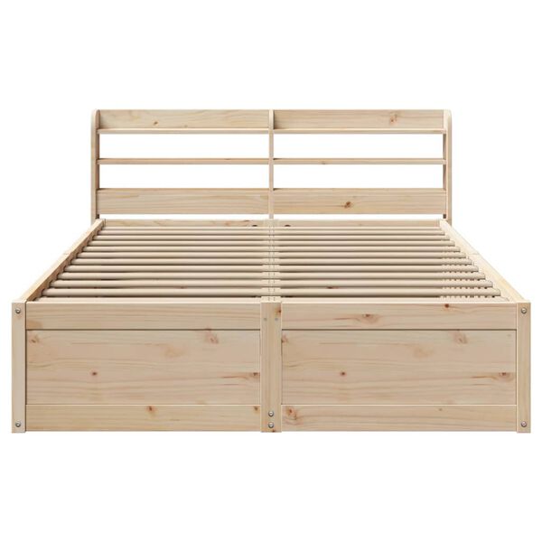 vidaXL Bedframe met hoofdbord massief grenenhout 120x200 cm