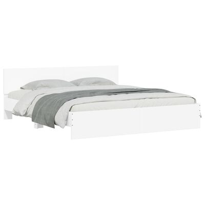 vidaXL Bedframe met hoofdeinde wit 160x200 cm