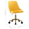 vidaXL Eetkamerstoelen draaibaar 2 st fluweel geel