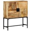 vidaXL Hoge kast 80x30x95 cm massief ruw mangohout
