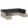 vidaXL Tuinbankenset 9 st 8-Aantal zitplaatsen Lichtgrijs Polyrattan
