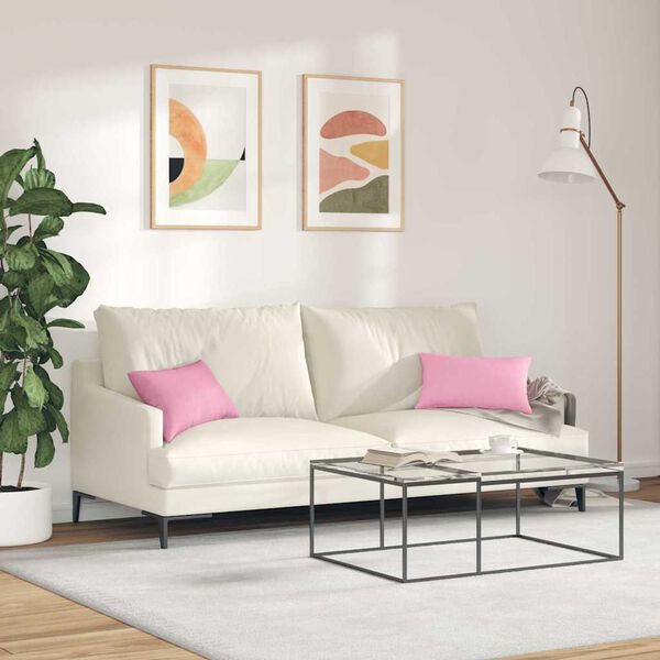 vidaXL Sofa Kussens 2 stuks Roze 50 x 30 cm Stof
