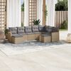 vidaXL 9-delige Loungeset met kussens poly rattan beige