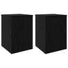 vidaXL Plantenstandaard 2 st Zwart Eiken 25 x 25 x 35 cm Bewerkt hout