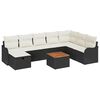 vidaXL Tuinbankenset 9 st Zwart Poly riet