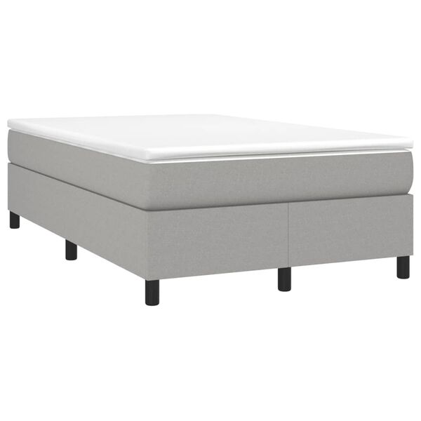 vidaXL Boxspring met matras stof lichtgrijs 120x190 cm