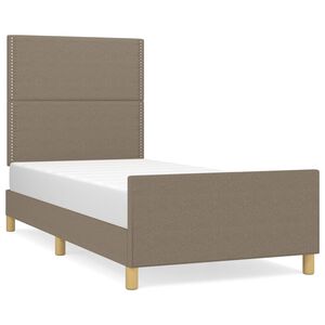 vidaXL Bedframe zonder matras 90x200 cm stof taupe