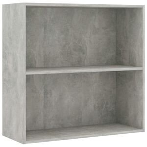 vidaXL Boekenkast met 2 schappen 80x30x76,5 cm bewerkt hout betongrijs
