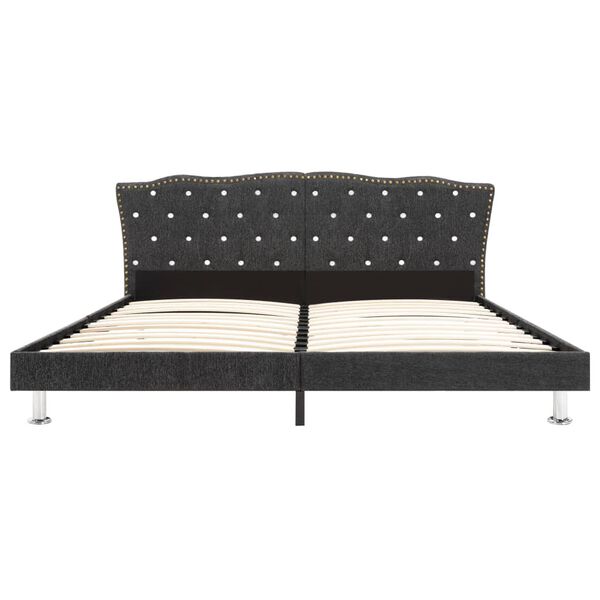 vidaXL Bed met matras stof donkergrijs 160x200 cm