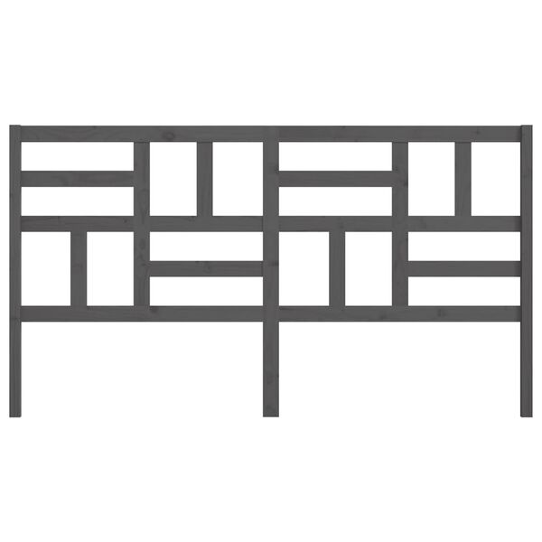 vidaXL Hoofdbord 206x4x104 cm massief grenenhout grijs