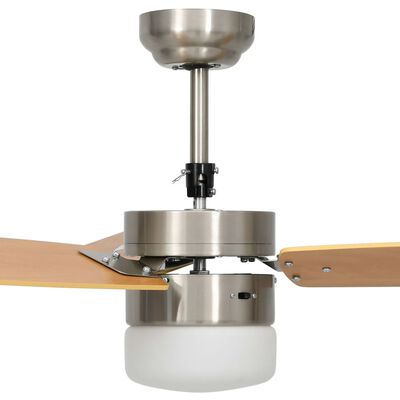 vidaXL Plafondventilator met lamp afstandsbediening 108 cm lichtbruin