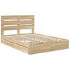 vidaXL Opslag bed met lade Sonoma Eiken 140 x 190 cm Bewerkt hout