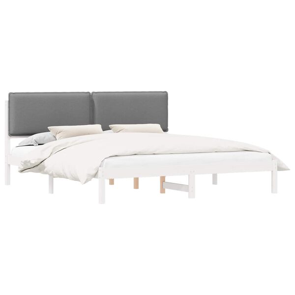 vidaXL Bedframe met Gevoerd Hoofdgedeelte Lichtgrijs 200 x 200 cm