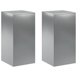 vidaXL Plantenstandaard 2 pcs zilver 40 x 40 x 80 cm Roestvrij staal