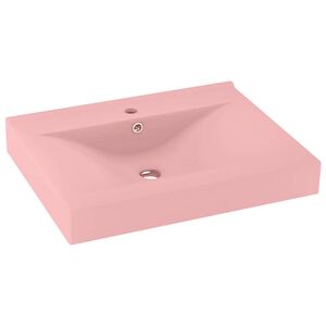 vidaXL Wastafel met kraangat 60x46 cm keramiek matroze