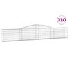 vidaXL Schanskorven 10 st gewelfd 400x30x60/80 cm ijzer