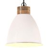 vidaXL Hanglamp industrieel E27 35 cm ijzer en massief hout wit