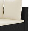 vidaXL 5-delige Loungeset met kussens poly rattan zwart