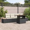 vidaXL Tuin Sofa Set met opslag 5 pcs Zwart Poly riet