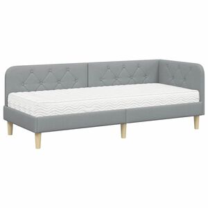 vidaXL Hoekbedframe Lichtgrijs 80 x 200 cm Stof