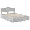vidaXL Bedframe met hoofdeinde Beton Grijs 140 x 190 cm Bewerkt hout