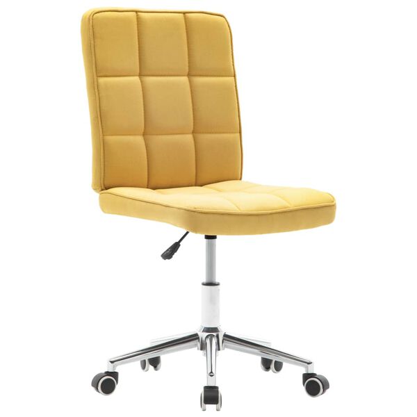 vidaXL Eetkamerstoelen 2 st stof geel
