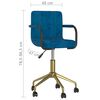 vidaXL Eetkamerstoelen draaibaar 4 st fluweel blauw