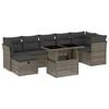 vidaXL 8-delige Loungeset met kussens poly rattan grijs