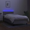 vidaXL Boxspring met matras en LED stof lichtgrijs 100x200 cm