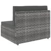 vidaXL 10-delige Loungeset poly rattan grijs
