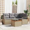 vidaXL Tuin Sofa Set 5 pcs beige en lichtgrijs